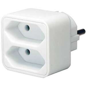 Brennenstuhl 1508030 Weißer 2-fach Euro-Steckdosenadapter mit Kindersicherung - Elektroinstallation