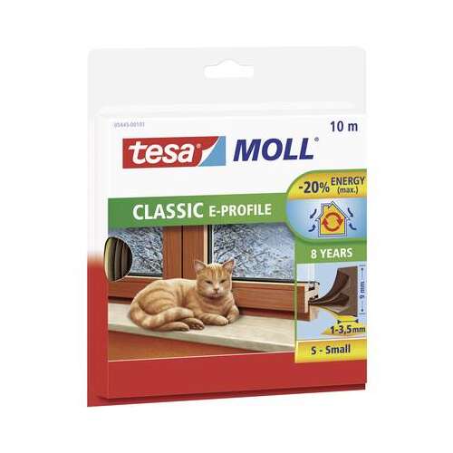 tesa Moll Classic E-profil ablak tömítés, barna, 10 méter, 9 mm, energiatakarékos, 8 év garancia - Tesa