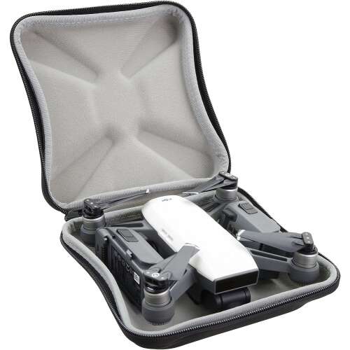 PolarPro DJI Spark Mini carrying case, black, open, with drone inside