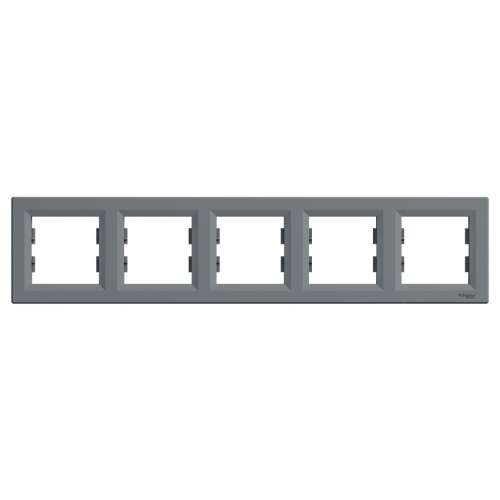 Cadru orizontal Schneider ASFORA cu 5 posturi, gri antracit