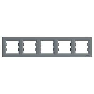 Schneider ASFORA horizontales 5-fach-Rahmen, anthrazitgrau - Schneider Rahmen für Schalter