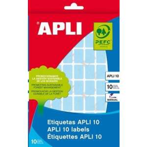 APLI 10 címke, 10 lap, 448 címke, piros, lekerekített sarkú, kézzel írható, fenntartható, PEFC tanúsítvánnyal, 10 lapos csomag - APLI