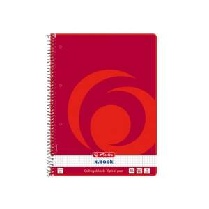Caiet spiral Herlitz x.book A4, 160 pagini, pătrat, roșu - Herlitz Caiete