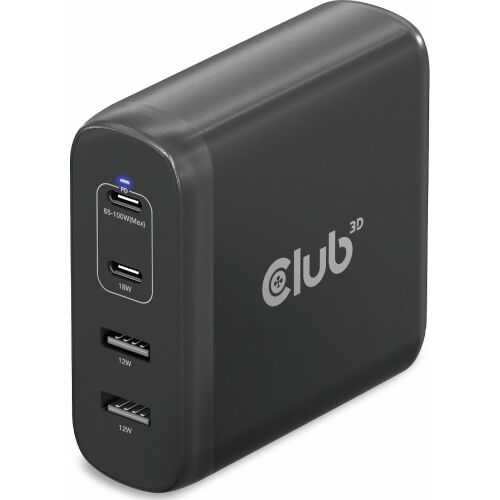 Încărcător Club 3D 100W GaN USB-C și USB-A