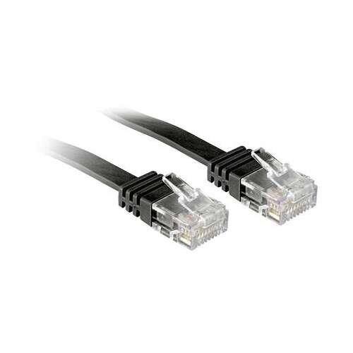 Lindy RJ45 Cat 6 UTP hálózati kábel, 10 méter, fekete, feszültségmentesítéssel