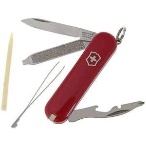 Victorinox svájci bicska Rally 0.6163, piros, multifunkciós, zsebkés, 9 funkció, palacknyitóval, körömreszelővel, csipesszel, csavarhúzóval, huzalcsupaszítóval, fogvájóval - Victorinox