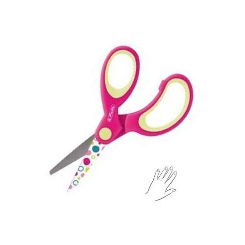Herlitz 10897163 rózsaszín kézműves olló színes pöttyös mintával