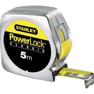 Merná páska Stanley PowerLock Classic 5m, chrómové prevedenie, metrická - Nástroj