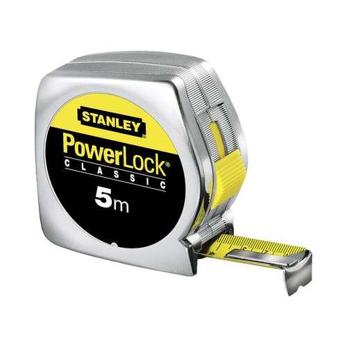 Merná páska Stanley PowerLock Classic 5m, chrómové prevedenie, metrická
