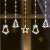 LED curtain lights with bells, stars and Christmas trees, white, 10 figures