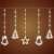 LED curtain lights with bells, stars and Christmas trees, white, 10 figures