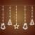 LED curtain lights with bells, stars and Christmas trees, white, 10 figures
