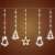 LED curtain lights with bells, stars and Christmas trees, white, 10 figures