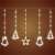 LED curtain lights with bells, stars and Christmas trees, white, 10 figures