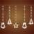 LED curtain lights with bells, stars and Christmas trees, white, 10 figures
