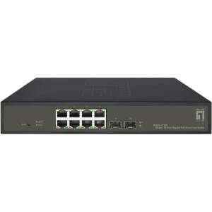 LevelOne GES-2110P Hilbert Gigabit Switch, elülső nézet portokkal és címkével - LevelOne