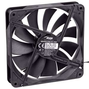 Akyga AW-14A-BK 140mm PC fan, black, front view - Akyga