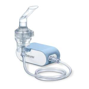 Beurer IH 60 nebulizator, biały i niebieski, z ustnikiem, końcówką do nosa i rurką - Inhalator