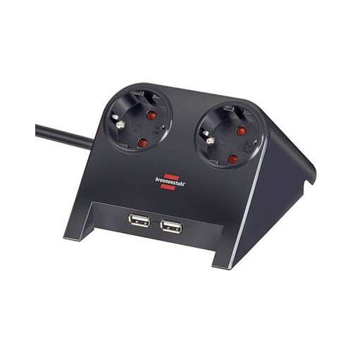 Brennenstuhl 1153500222 Power Strip without Switch Black with Protective Contact 1 pc