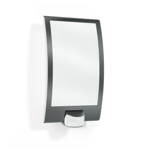 Lampa ścienna zewnętrzna Steinel L 22 antracyt z czujnikiem ruchu na białym tle - Lampa z czujnikiem ruchu