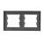 Schneider ASFORA cadru dublu pentru întrerupătoare electrice, orizontal, oțel, gri