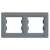 Schneider ASFORA cadru dublu pentru întrerupătoare electrice, orizontal, oțel, gri