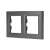Schneider ASFORA dvojrámček pre elektrické vypínače, horizontálny, oceľ, sivý, bočný pohľad