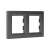 Schneider ASFORA dvojrámček pre elektrické vypínače, horizontálny, oceľ, sivý, bočný pohľad