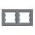 Schneider ASFORA dvojrámček pre elektrické vypínače, horizontálny, oceľ, sivý