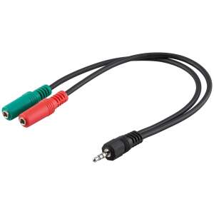 Kabel adapter Goobay 50467 z wtykiem 3,5 mm jack na 2x 3,5 mm jack stereo, czarny - Goobay