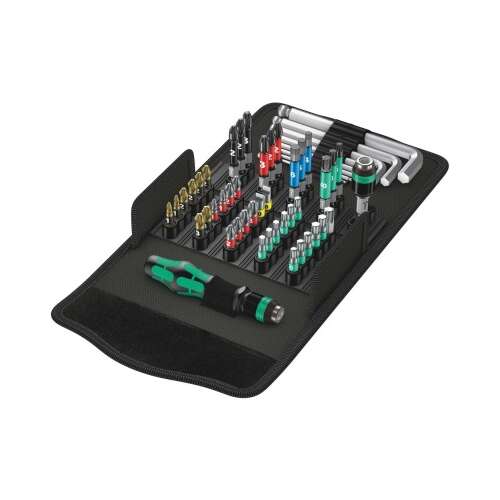 Set de 52 biți pentru șurubelniță Wera KK 100 cu geantă