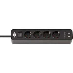 Brennenstuhl 1153240006 Distributor with switch 4 pieces Black Protective contact 1 piece 70467474 - Power Strip