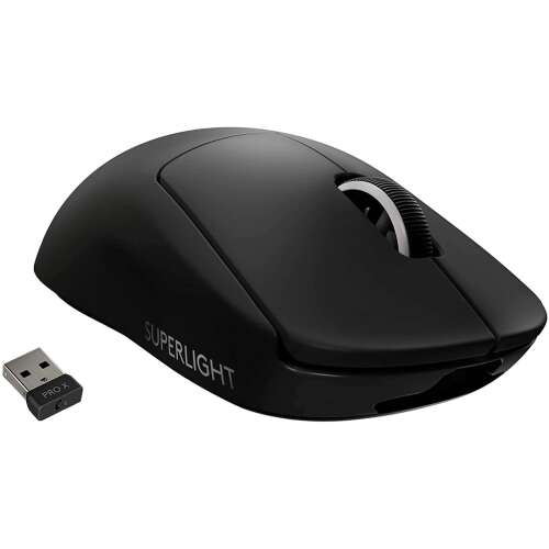 Logitech Pro X Superlight Mouse Wireless pentru Gaming, negru, ușor, design ergonomic