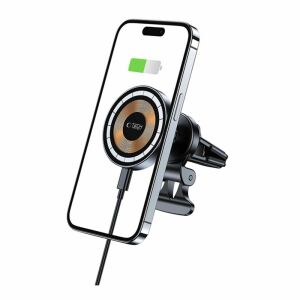 Tech-Protect MM15W-V5 Magnetyczny uchwyt samochodowy z ładowaniem bezprzewodowym - Ładowanie telefonu - Ładowarka samochodowa