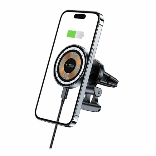 Tech-Protect MM15W-V5 Mágneses Autós Tartó Vezeték Nélküli Töltéssel - Telefon Töltés - Jármű és alkatrész