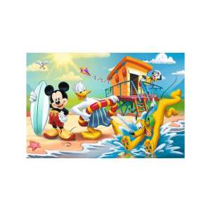 Mickey Mouse, Donald Duck și Goofy se bucură de o zi pe plajă, puzzle Trefl - Puzzle 3D & Puzzle cu burete