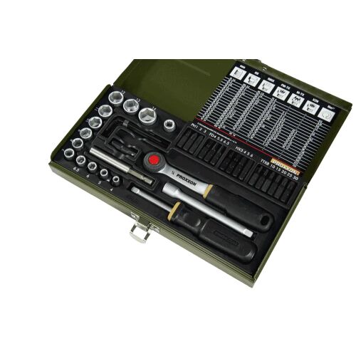 Proxxon 38-piece industrial screwdriver and socket set with magnetic bit holder 6.3mm (1/4”) 133858197