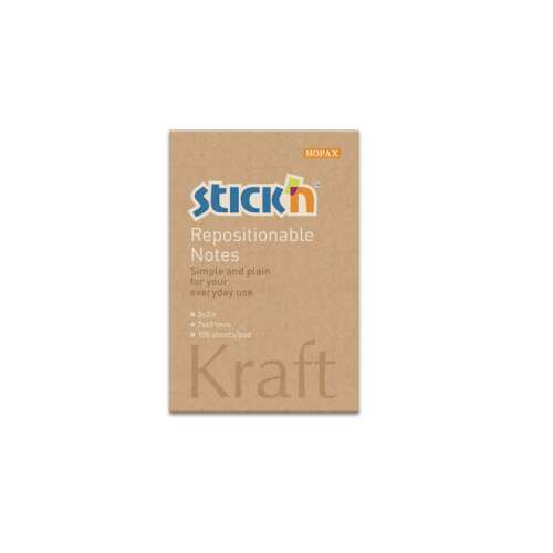 Stick`N KraftNotes 76x51mm 100-sheet self-adhesive natural notepad