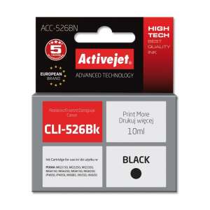 Cartuș de cerneală ActiveJet ACC-526BK negru pentru imprimante Canon PIXMA MG5120, MG5140, MG5150, MG5170, MG5220, MG5240, MG5250, MG5270, MG6120, MG6140, MG6150, MG6170, MG8120, MG8140, MG8150, MG8170, iP4820, iP4840, iP4850, iP4870 - Activejet