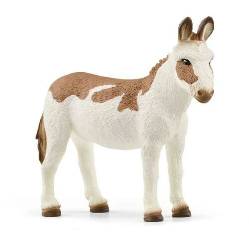 Schleich American Spotted Donkey Toy Figure - Detailed Animal Replica