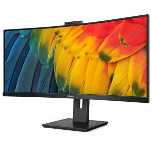 Philips 34B1U5600CH 34-Zoll Curved Monitor mit Webcam, Winkelansicht - Monitore