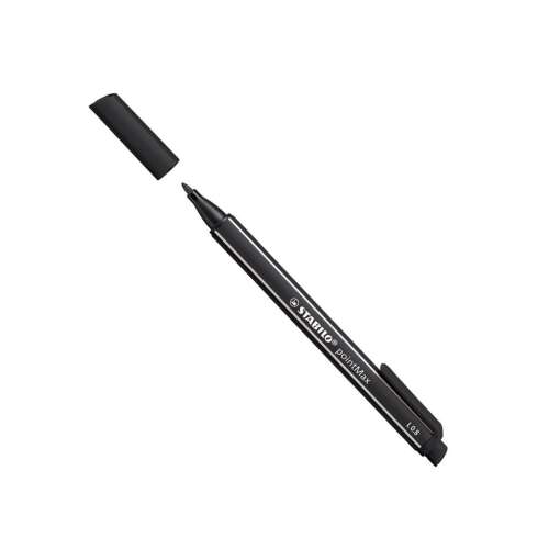 Stabilo PointMax fekete rostirón, 0,8 mm, íráshoz, rajzoláshoz és kiemeléshez - Rostirón és tűfilc