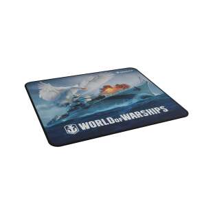 Genesis Carbon 500 World of Warships Gaming Mousepad - M, featuring a warship and an eagle in a dramatic scene - Genesis