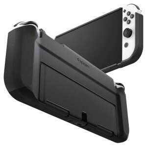 Puzdro Spigen Thin Fit pre Nintendo Switch OLED, čierne, pohľad zo šikmého uhla - Spigen