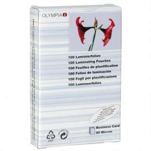 Olympia 80 mikron lamináló fólia névjegykártyákhoz, 100 db-os csomag - Olympia