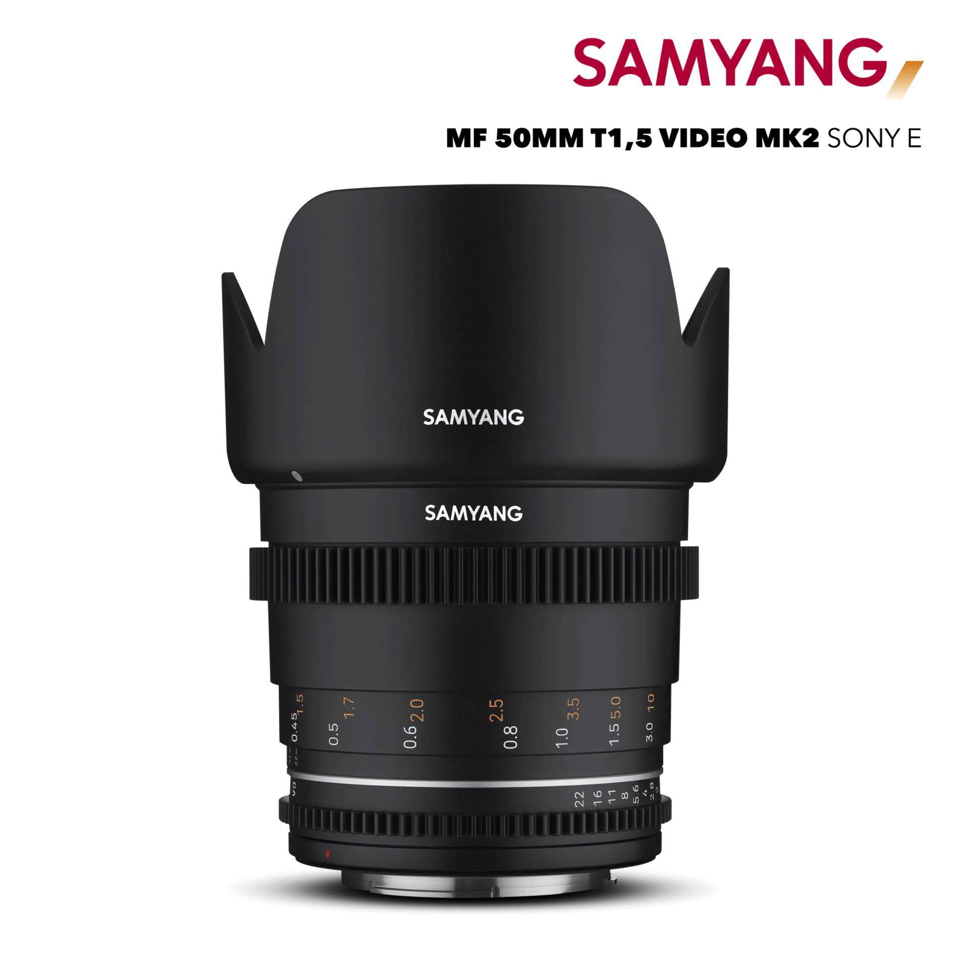 Samyang cine mf 50mm t1.5 vdslr mk2 objektív (sony e)