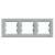 Schneider ASFORA ramă triplă pentru întrerupătoare electrice, orizontală, din aluminiu