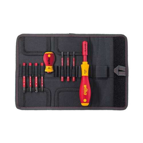 Set de șurubelnițe Wiha VDE cu 9 piese, inclusiv slimBits pentru lucrări electrice