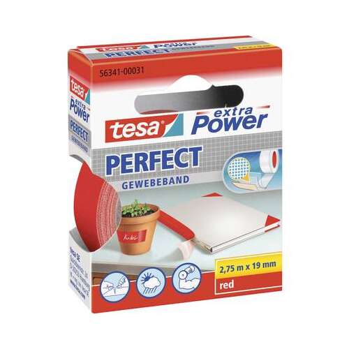 tesa® Extra Power Szövetragasztószalag - Piros - 2,75m x 19mm