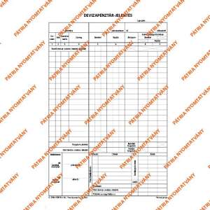 C.318-123/V A4 25x2lapos álló "Deviza pénztárjelentés" nyomtatvány, üzleti nyomtatvány - Patria
